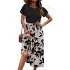 imageZeagoo Womens Midi Dress Summer Short Sleeve Dress with Pockets 2025 Casual Floral TShirt Dress Flowy Beach SundressBlackfloral03