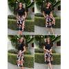 imageZeagoo Womens Midi Dress Summer Short Sleeve Dress with Pockets 2025 Casual Floral TShirt Dress Flowy Beach SundressBlackred Floral