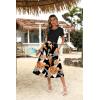 imageZeagoo Womens Midi Dress Summer Short Sleeve Dress with Pockets 2025 Casual Floral TShirt Dress Flowy Beach SundressBlackred Floral