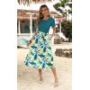imageZeagoo Womens Midi Dress Summer Short Sleeve Dress with Pockets 2025 Casual Floral TShirt Dress Flowy Beach SundressBluegreenfloral