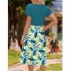 imageZeagoo Womens Midi Dress Summer Short Sleeve Dress with Pockets 2025 Casual Floral TShirt Dress Flowy Beach SundressBluegreenfloral