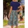imageZeagoo Womens Midi Dress Summer Short Sleeve Dress with Pockets 2025 Casual Floral TShirt Dress Flowy Beach SundressDeepbluecolor Floral