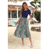 imageZeagoo Womens Midi Dress Summer Short Sleeve Dress with Pockets 2025 Casual Floral TShirt Dress Flowy Beach SundressDeepbluecolor Floral