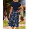 imageZeagoo Womens Midi Dress Summer Short Sleeve Dress with Pockets 2025 Casual Floral TShirt Dress Flowy Beach SundressNavybluefloral
