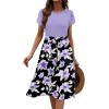 imageZeagoo Womens Midi Dress Summer Short Sleeve Dress with Pockets 2025 Casual Floral TShirt Dress Flowy Beach SundressPruplefloral