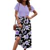imageZeagoo Womens Midi Dress Summer Short Sleeve Dress with Pockets 2025 Casual Floral TShirt Dress Flowy Beach SundressPruplefloral