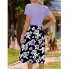 imageZeagoo Womens Midi Dress Summer Short Sleeve Dress with Pockets 2025 Casual Floral TShirt Dress Flowy Beach SundressPruplefloral