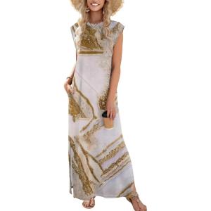 imageZeagoo Women Floral Maxi Dress Summer Casual Sleeveless Sundress Crew Neck Long Dresses with Pockets 2025 Beach VacationCx264