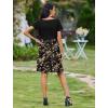 imageZeagoo Womens Casual Dress Floral Patchwork Summer Dress Square Neck Short Sleeve A Line Flowy Swing Mini Dress with PocketsPat7