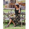 imageZeagoo Womens Casual Dress Floral Patchwork Summer Dress Square Neck Short Sleeve A Line Flowy Swing Mini Dress with PocketsPat7