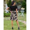 imageZeagoo Womens Casual Dress Floral Patchwork Summer Dress Square Neck Short Sleeve A Line Flowy Swing Mini Dress with PocketsPat8