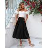 imageZeagoo Womens Midi Skirts High Waisted Pleated ALine Swing Skirts Summer Floral Long Skirts with PocketsBlack