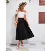 imageZeagoo Womens Midi Skirts High Waisted Pleated ALine Swing Skirts Summer Floral Long Skirts with PocketsBlack