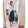 imageZeagoo Womens Midi Skirts High Waisted Pleated ALine Swing Skirts Summer Floral Long Skirts with PocketsBlcack Floral