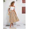 imageZeagoo Womens Midi Skirts High Waisted Pleated ALine Swing Skirts Summer Floral Long Skirts with PocketsColorful Floral