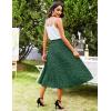 imageZeagoo Womens Midi Skirts High Waisted Pleated ALine Swing Skirts Summer Floral Long Skirts with PocketsDark Green