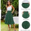 imageZeagoo Womens Midi Skirts High Waisted Pleated ALine Swing Skirts Summer Floral Long Skirts with PocketsDark Green