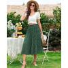 imageZeagoo Womens Midi Skirts High Waisted Pleated ALine Swing Skirts Summer Floral Long Skirts with PocketsDark Green