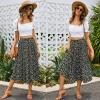imageZeagoo Womens Midi Skirts High Waisted Pleated ALine Swing Skirts Summer Floral Long Skirts with PocketsFloralblack