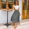 imageZeagoo Womens Midi Skirts High Waisted Pleated ALine Swing Skirts Summer Floral Long Skirts with PocketsFloralblack