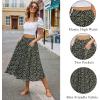 imageZeagoo Womens Midi Skirts High Waisted Pleated ALine Swing Skirts Summer Floral Long Skirts with PocketsFloralblack
