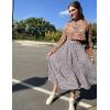 imageZeagoo Womens Midi Skirts High Waisted Pleated ALine Swing Skirts Summer Floral Long Skirts with PocketsFloralpurple
