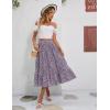 imageZeagoo Womens Midi Skirts High Waisted Pleated ALine Swing Skirts Summer Floral Long Skirts with PocketsFloralpurple