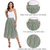 imageZeagoo Womens Midi Skirts High Waisted Pleated ALine Swing Skirts Summer Floral Long Skirts with PocketsGreen Floral