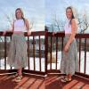 imageZeagoo Womens Midi Skirts High Waisted Pleated ALine Swing Skirts Summer Floral Long Skirts with PocketsGreen Floral