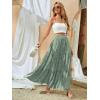 imageZeagoo Womens Midi Skirts High Waisted Pleated ALine Swing Skirts Summer Floral Long Skirts with PocketsGreen Floral