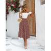 imageZeagoo Womens Midi Skirts High Waisted Pleated ALine Swing Skirts Summer Floral Long Skirts with PocketsRed Polka Dots