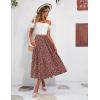 imageZeagoo Womens Midi Skirts High Waisted Pleated ALine Swing Skirts Summer Floral Long Skirts with PocketsRed Polka Dots