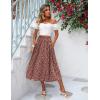 imageZeagoo Womens Midi Skirts High Waisted Pleated ALine Swing Skirts Summer Floral Long Skirts with PocketsRed Polka Dots