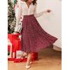 imageZeagoo Womens Midi Skirts High Waisted Pleated ALine Swing Skirts Summer Floral Long Skirts with PocketsRed Round Dot