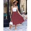 imageZeagoo Womens Midi Skirts High Waisted Pleated ALine Swing Skirts Summer Floral Long Skirts with PocketsRed Round Dot
