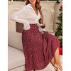 imageZeagoo Womens Midi Skirts High Waisted Pleated ALine Swing Skirts Summer Floral Long Skirts with PocketsRed Round Dot