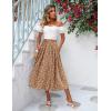 imageZeagoo Womens Midi Skirts High Waisted Pleated ALine Swing Skirts Summer Floral Long Skirts with PocketsWhite Flower Pink Print