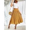 imageZeagoo Womens Midi Skirts High Waisted Pleated ALine Swing Skirts Summer Floral Long Skirts with PocketsYellow Floral