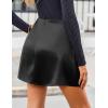 imageZeagoo Mini Skirts for Women Satin Silk High Waisted Sexy Split Slit Hem Aline Zipper Party Short Skirt01black