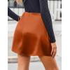 imageZeagoo Mini Skirts for Women Satin Silk High Waisted Sexy Split Slit Hem Aline Zipper Party Short SkirtCaramel