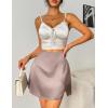 imageZeagoo Mini Skirts for Women Satin Silk High Waisted Sexy Split Slit Hem Aline Zipper Party Short SkirtChampagne 1