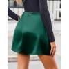 imageZeagoo Mini Skirts for Women Satin Silk High Waisted Sexy Split Slit Hem Aline Zipper Party Short SkirtGreen