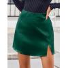 imageZeagoo Mini Skirts for Women Satin Silk High Waisted Sexy Split Slit Hem Aline Zipper Party Short SkirtGreen