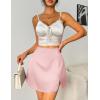 imageZeagoo Mini Skirts for Women Satin Silk High Waisted Sexy Split Slit Hem Aline Zipper Party Short SkirtLight Pink