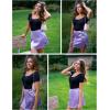 imageZeagoo Mini Skirts for Women Satin Silk High Waisted Sexy Split Slit Hem Aline Zipper Party Short SkirtPurple