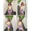 imageZeagoo Mini Skirts for Women Satin Silk High Waisted Sexy Split Slit Hem Aline Zipper Party Short SkirtPurple
