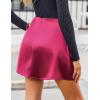 imageZeagoo Mini Skirts for Women Satin Silk High Waisted Sexy Split Slit Hem Aline Zipper Party Short SkirtRose