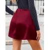 imageZeagoo Mini Skirts for Women Satin Silk High Waisted Sexy Split Slit Hem Aline Zipper Party Short SkirtWine Red