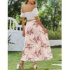 imageZeagoo Skirts for Women Summer Boho Casual Maxi Flowy Elastic High Waist ALine Tiered Swing Floral Long Skirts with PocketsBeige Floral