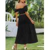 imageZeagoo Skirts for Women Summer Boho Casual Maxi Flowy Elastic High Waist ALine Tiered Swing Floral Long Skirts with PocketsBlack
